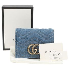 Gucci GG Marmont Kartenetui Blau