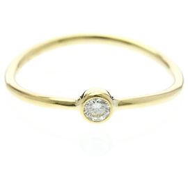 Autre Marque Bague Anneau Tiffany Wave à une rangée de diamants Doré