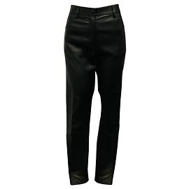 The Row Schwarze Stretch-Lammlederhose Schwarz