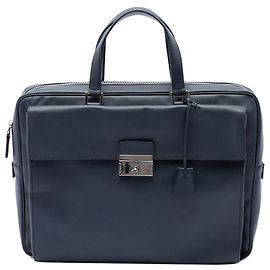 Borsa business Prada Saffiano con patta e tasca nera Nero