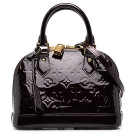 Bolsa Satchel Alma BB Louis Vuitton Monogram Vernis Roxa Roxo