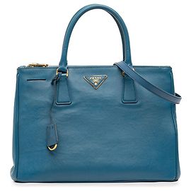 Bolsa Prada Medium Saffiano Lux Galleria Double Zip Azul Azul