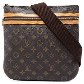 Borsa a tracolla Louis Vuitton Monogram Bosphore Pochette Marrone Marrone