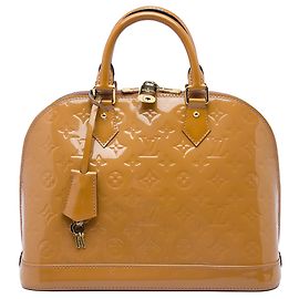 Sac à main Louis Vuitton Monogram Vernis Alma PM Marron Marron