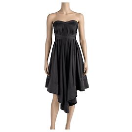 Céline Celine Vestido Bustier Assimétrico em Viscose Preta Preto