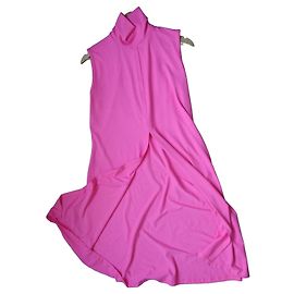 Autre Marque Pink Sleeveless Long Split Tunic with Turtleneck Pink