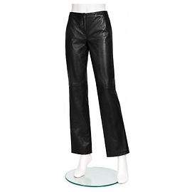 DKNY Lederhose Schwarz US 6 Schwarz