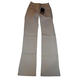 Dsquared2 Jeans bianchi con ricamo dorato Bianco