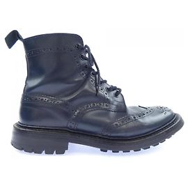 Autre Marque Tricker's Boots aus blauem Leder Blau Marineblau