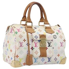 LOUIS VUITTON Monogram Multicolor Speedy 30 Bag White Bron M92643 LV Autre