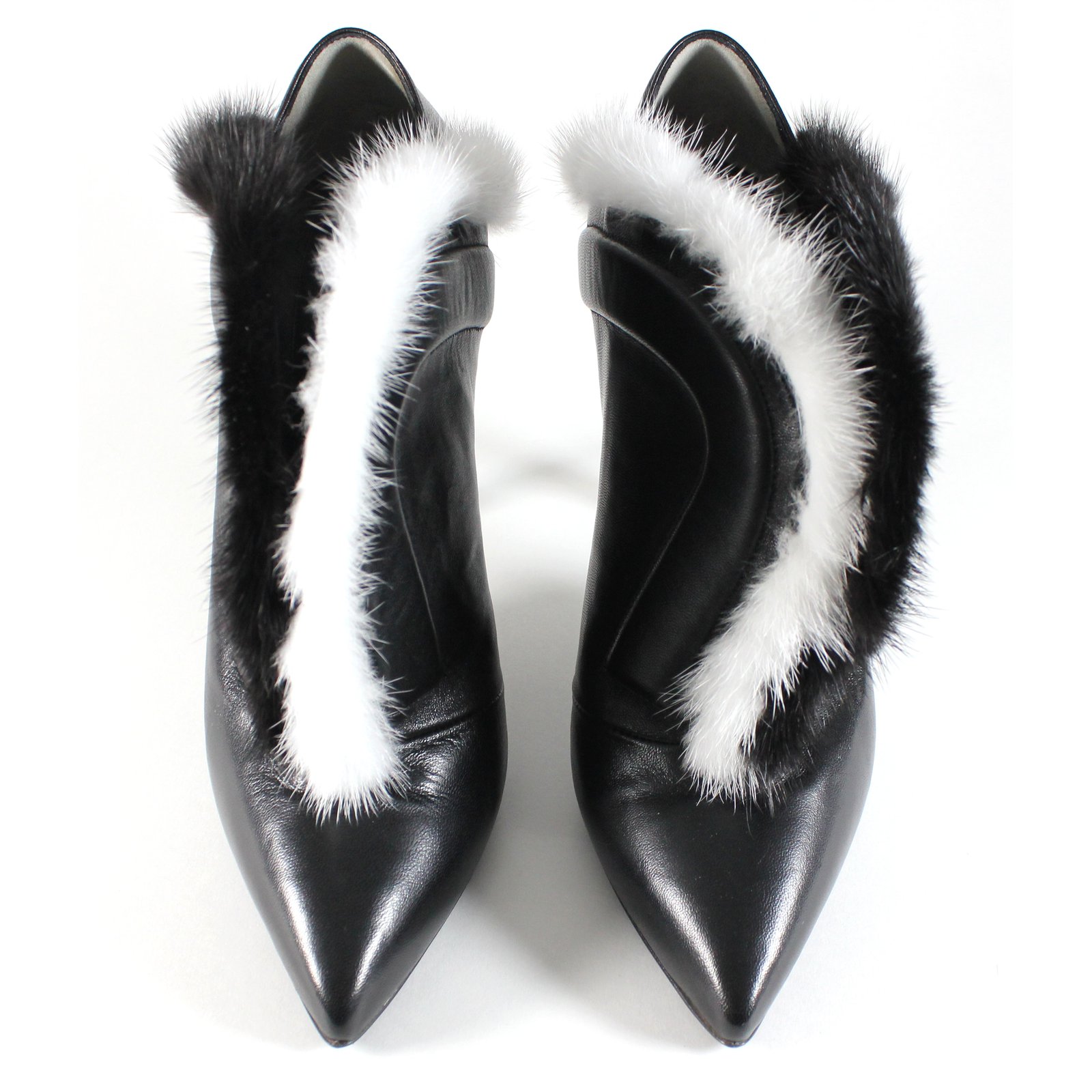 white fur ankle boots