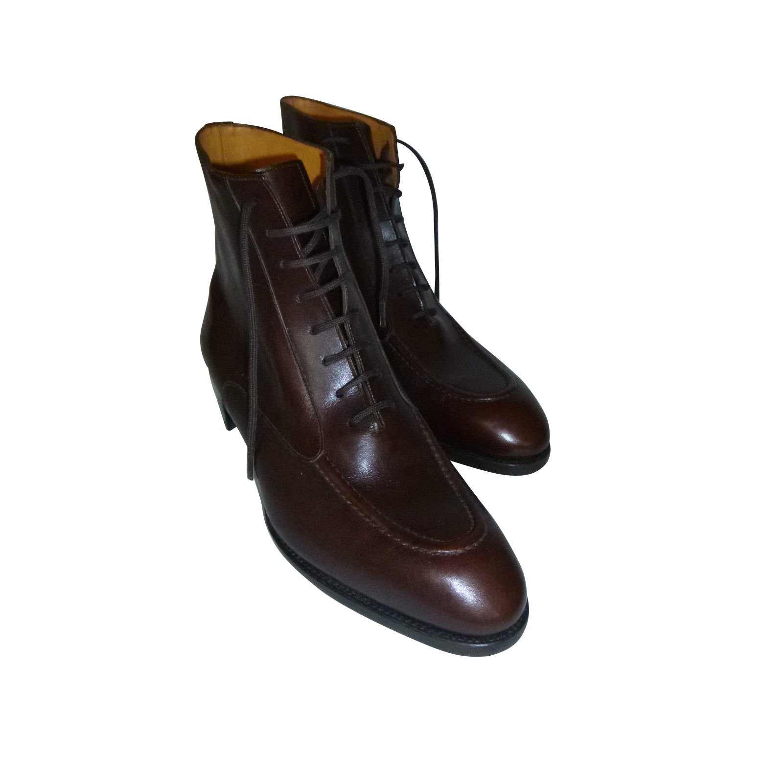 JM Weston Ankle Boots Brown Leather ref.6591 - Joli Closet
