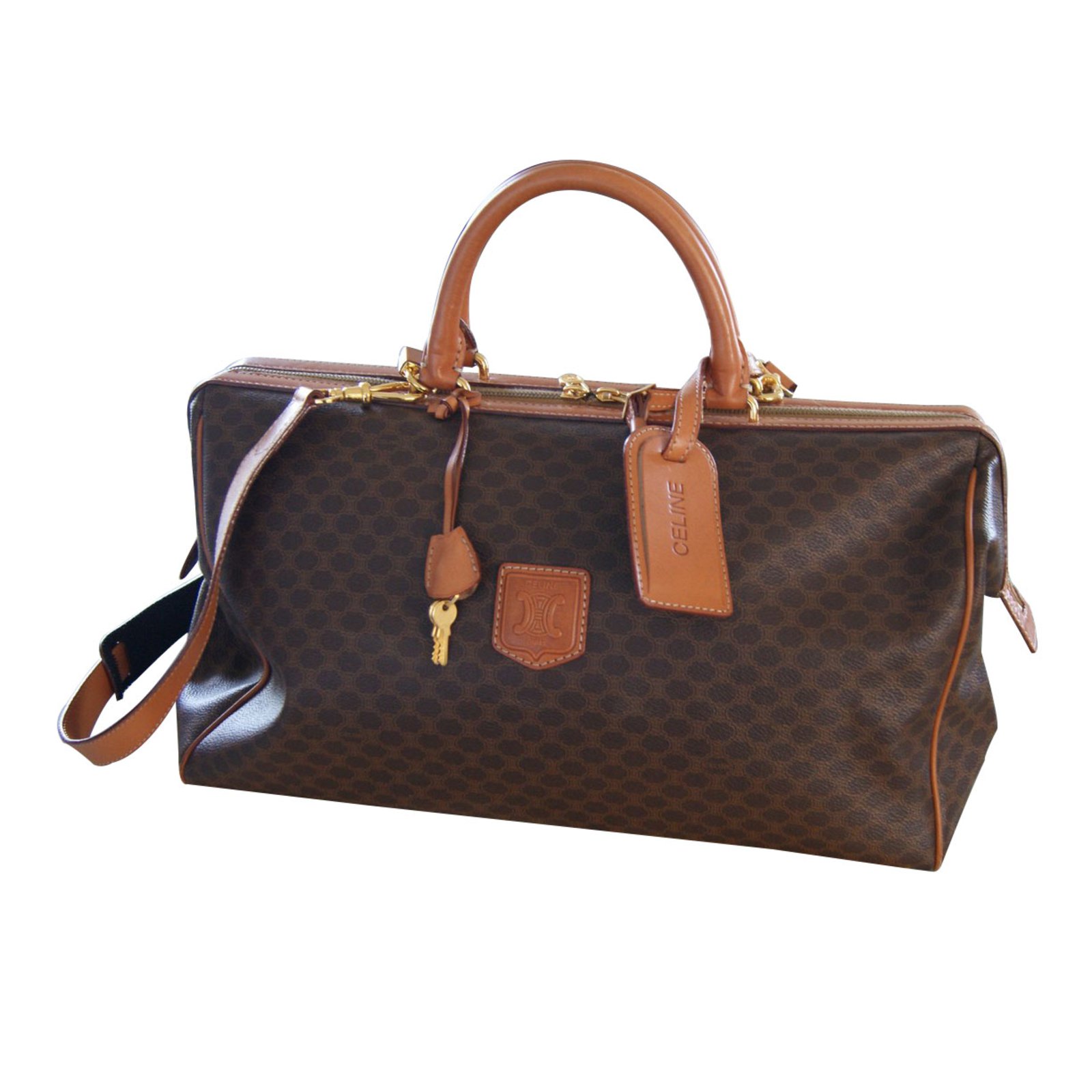 Céline Celine Handbag Vintage - Brown Cloth ref.995207 - Joli Closet