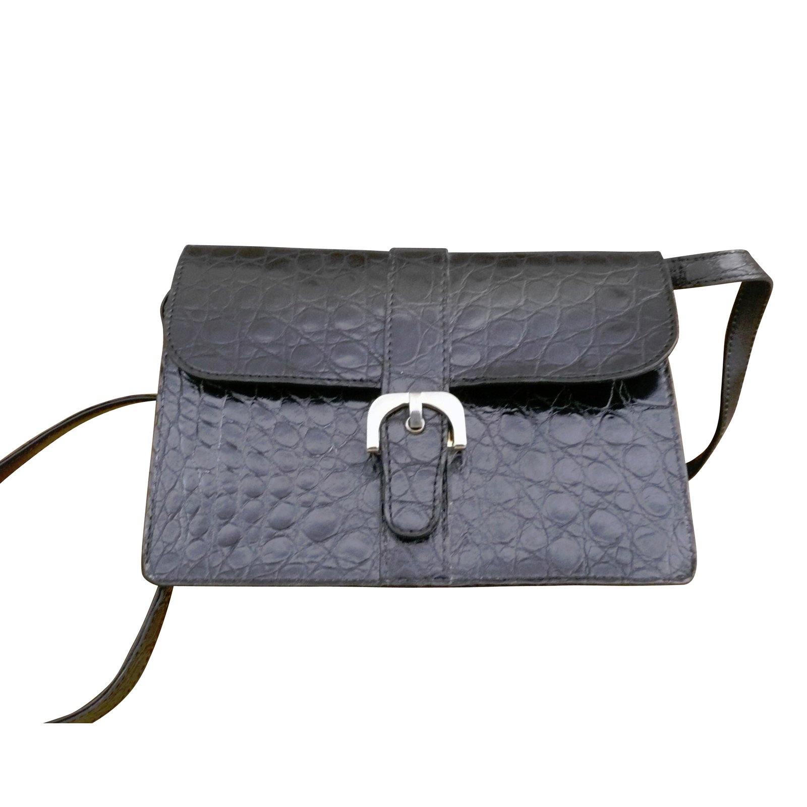 Autre Marque Handbags Handbags Exotic leather Ebony ref.7558 - Joli Closet