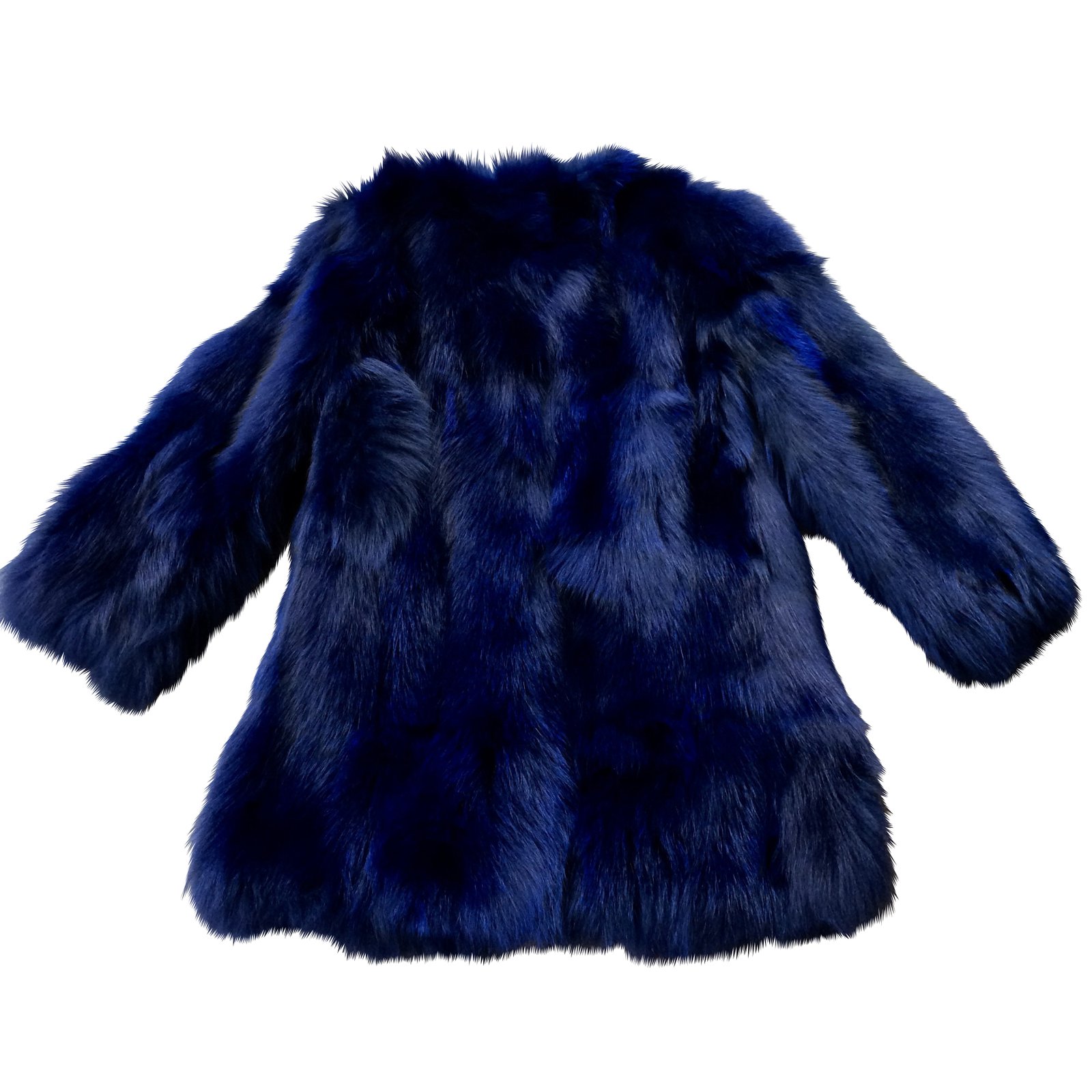 manteau en renard bleu
