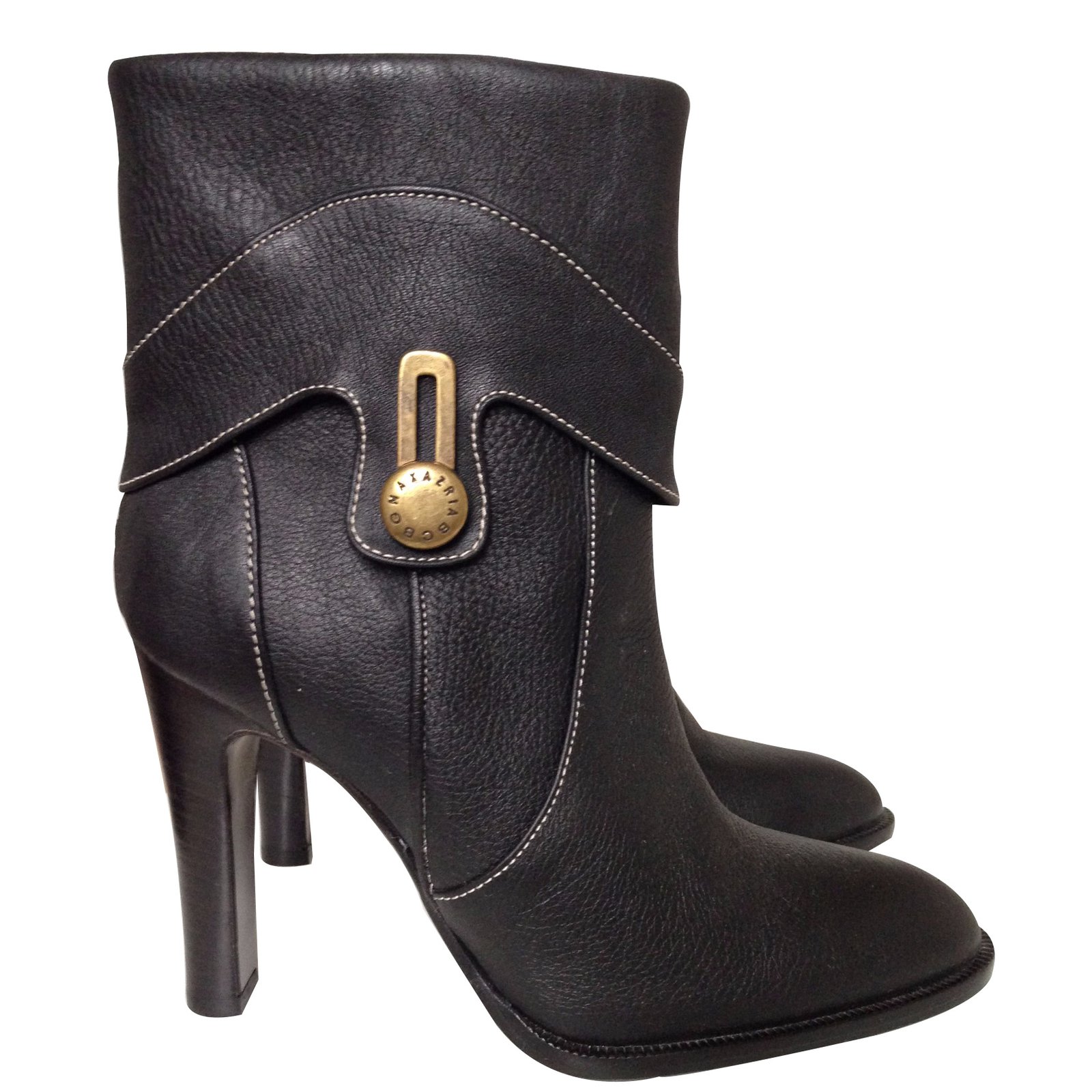 Bcbg Max Azria Ankle Boots Black Leather  - Joli Closet