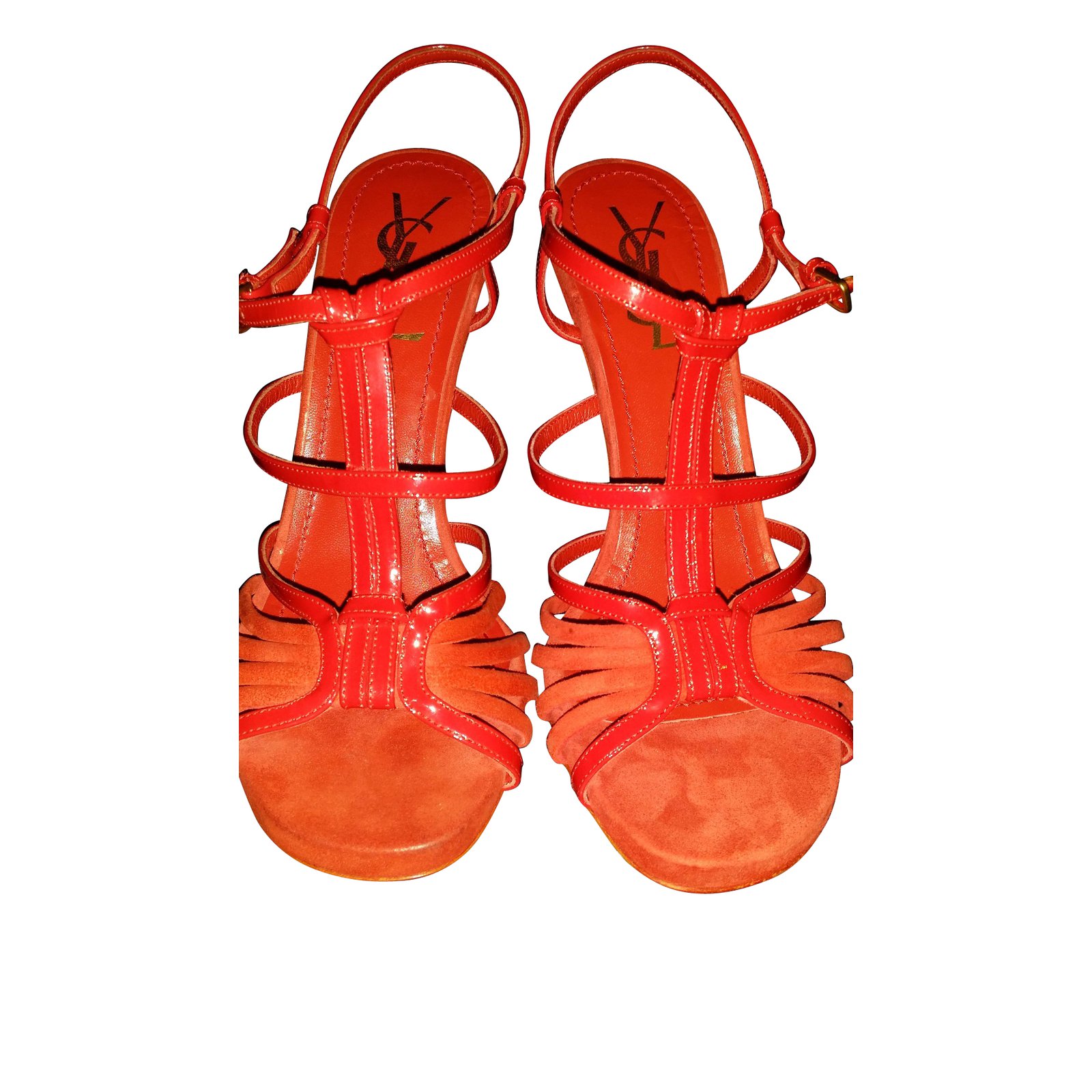 Yves Saint Laurent Sandals Red Patent leather ref.10102 - Joli Closet