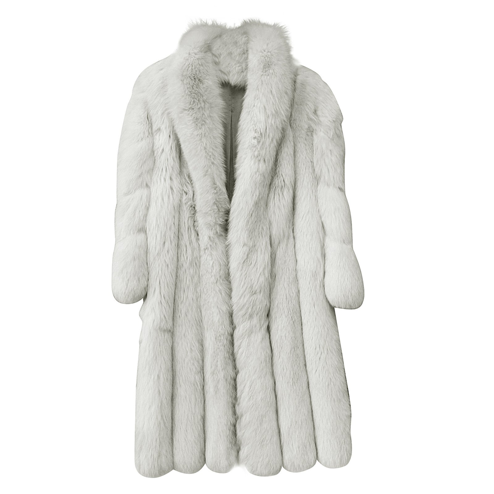 manteau long moumoute blanc