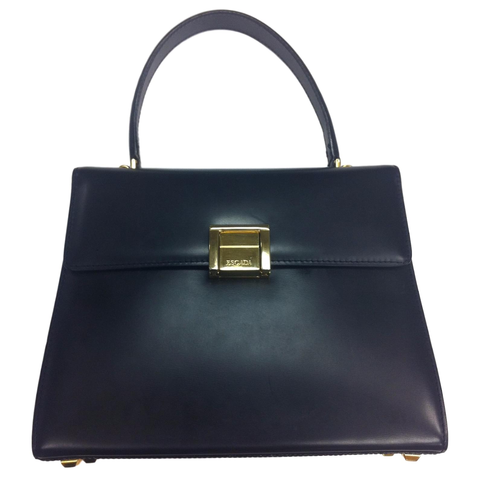 Escada Handbags Leather Blue Ref 10555 Joli Closet Escada Handbags Leather Blue Ref 10555