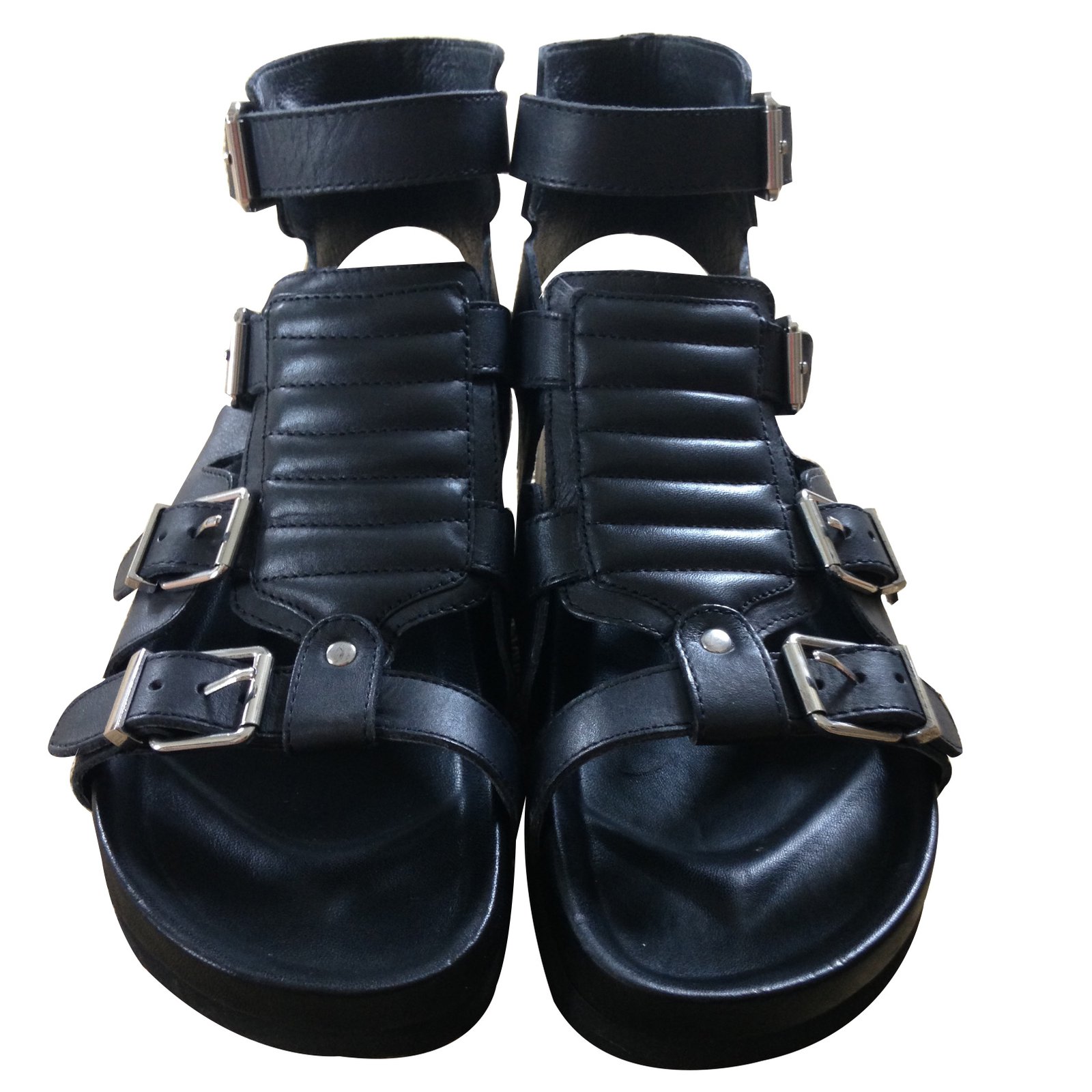 fiktion hellige Ombord Ash Sandals Black Leather ref.10719 - Joli Closet