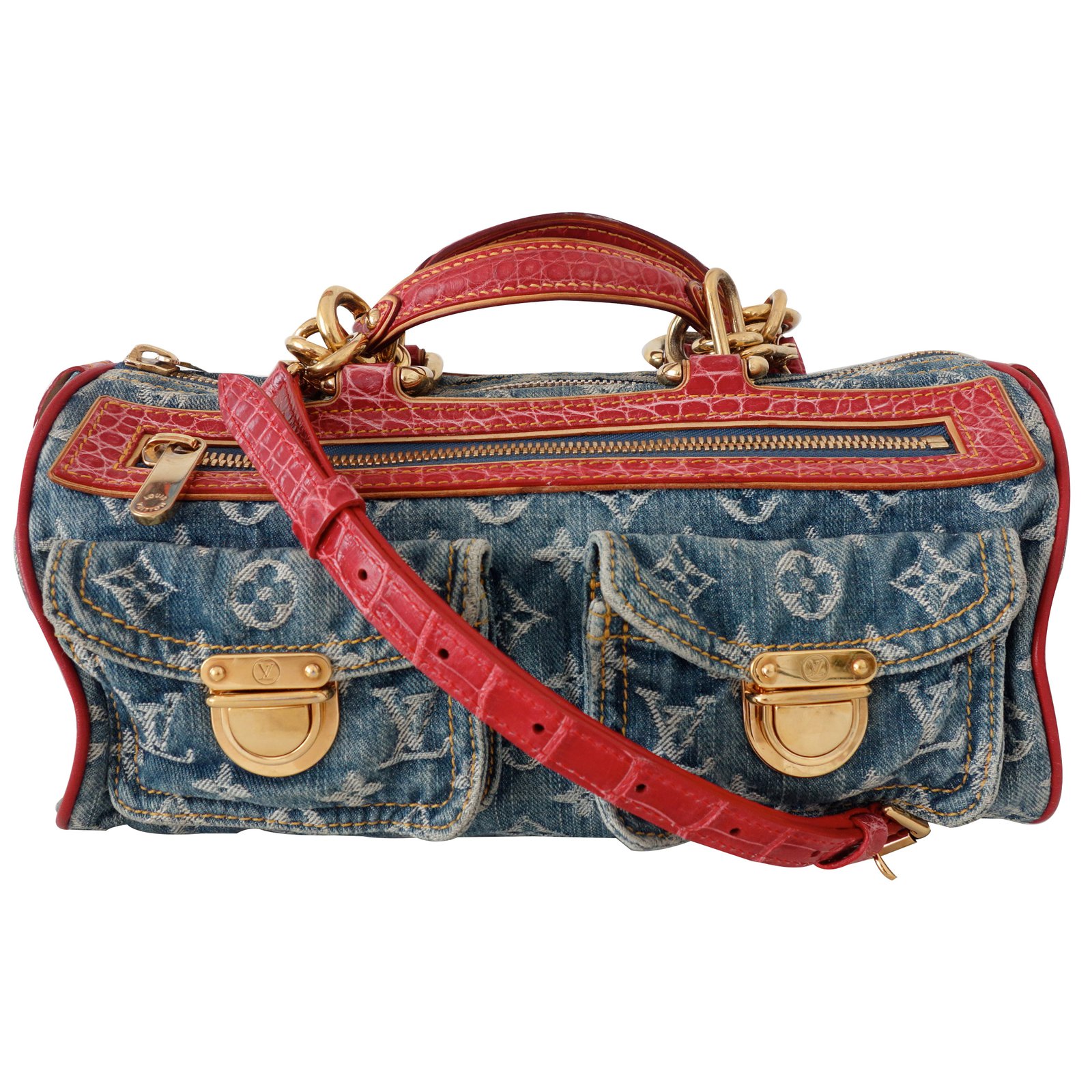 Speedy Louis Vuitton Handbags Blue Exotic leather ref.10758 - Joli