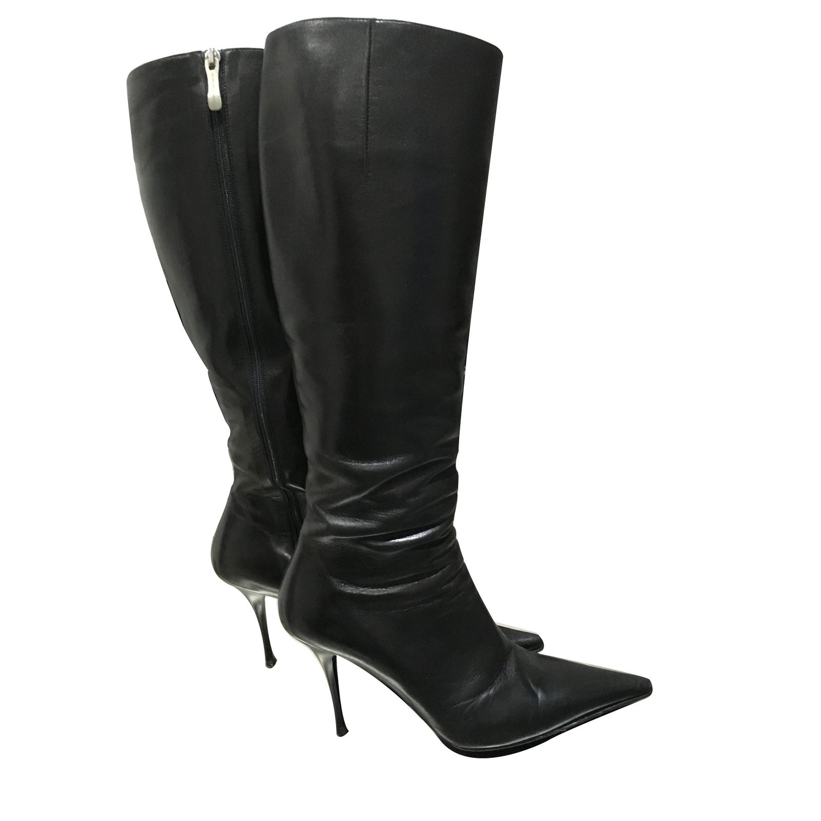 Gianmarco Lorenzi Boots Black Leather ref.11119 - Joli Closet
