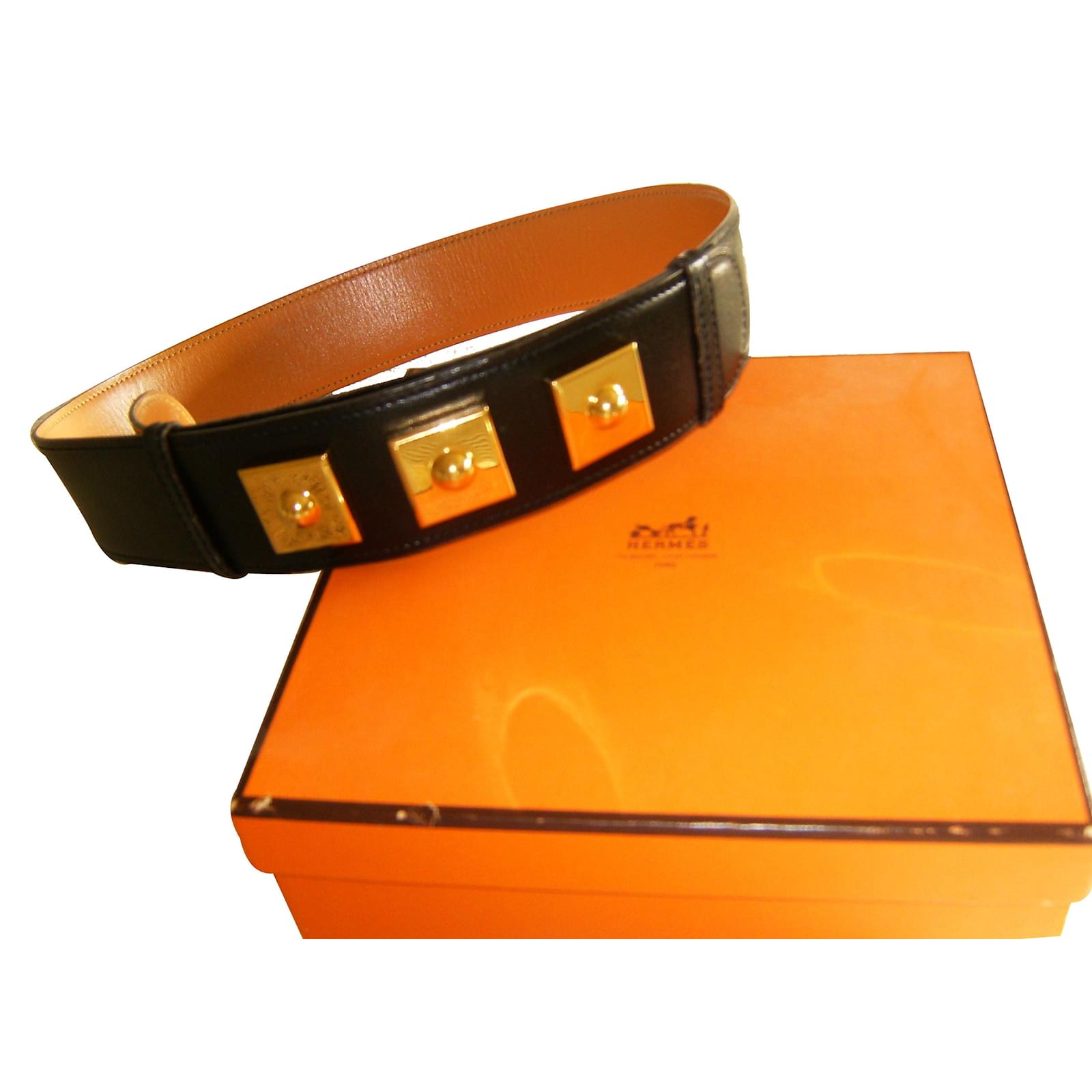 Hermès Belts Black Leather ref.11452 Joli Closet