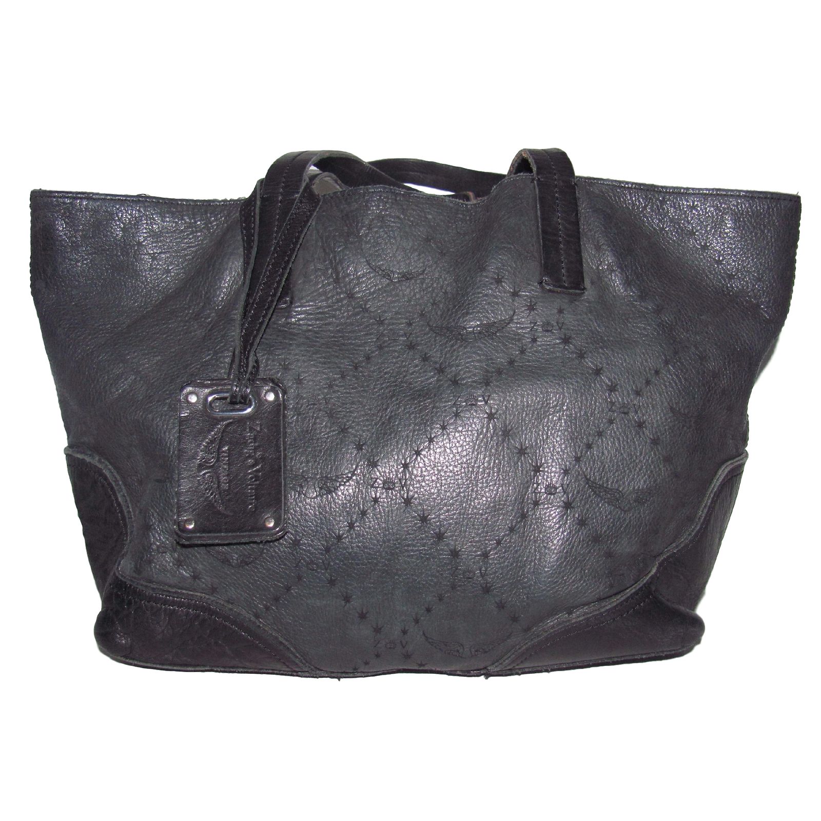 Sac à Main Zadig & Voltaire Cuir Noir Plumetis – Modèle Rock Nano – Neuf Avec Étiquettes – Taille Mini