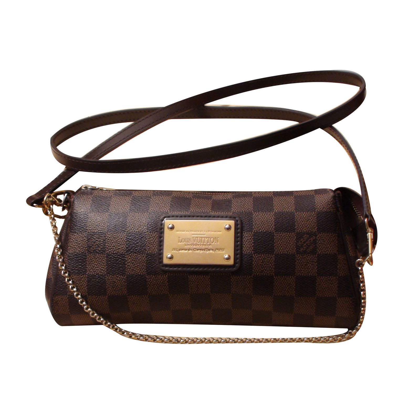 Eva Louis Vuitton Clutch bags Brown Leather ref.13131 - Joli Closet