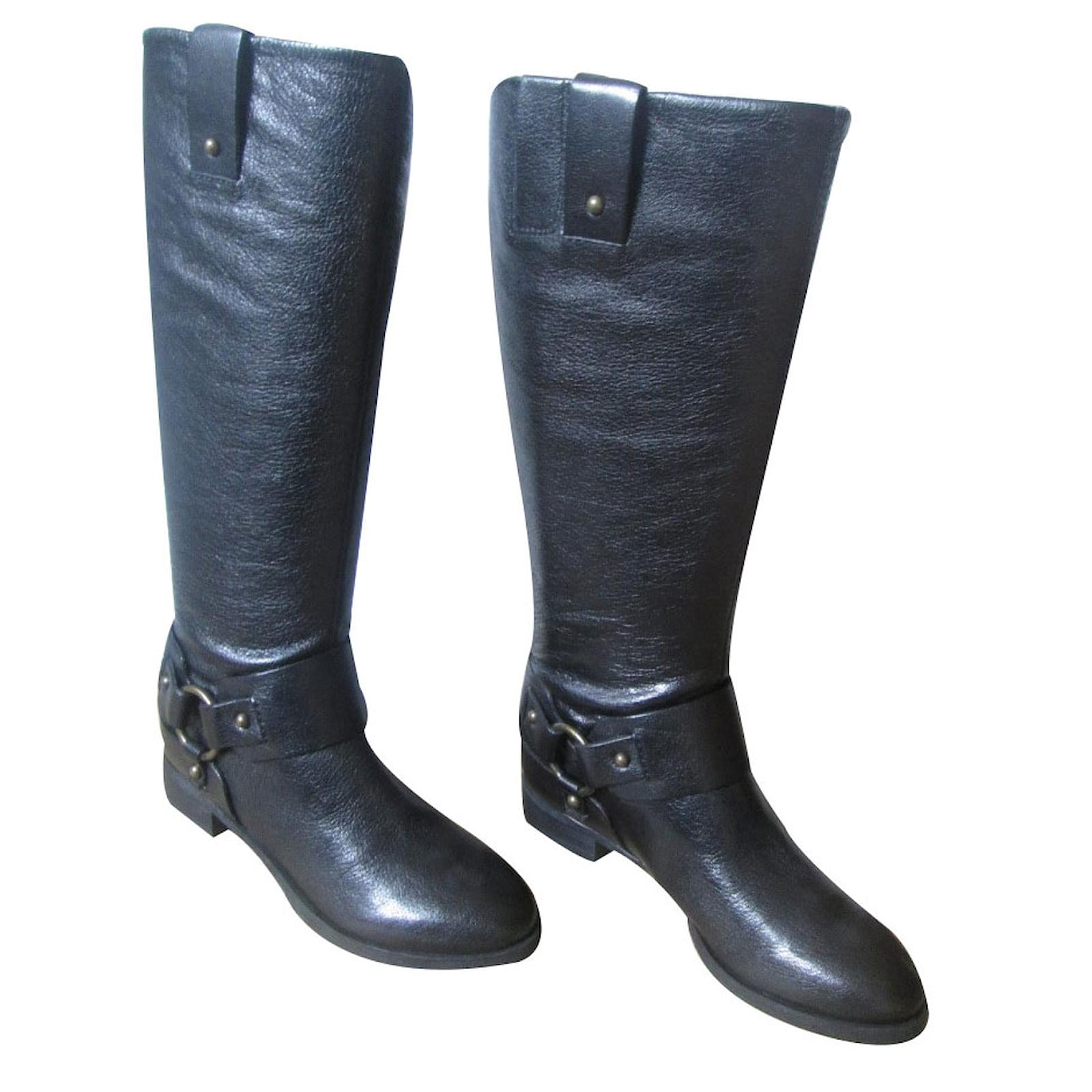 nine west black riding boots