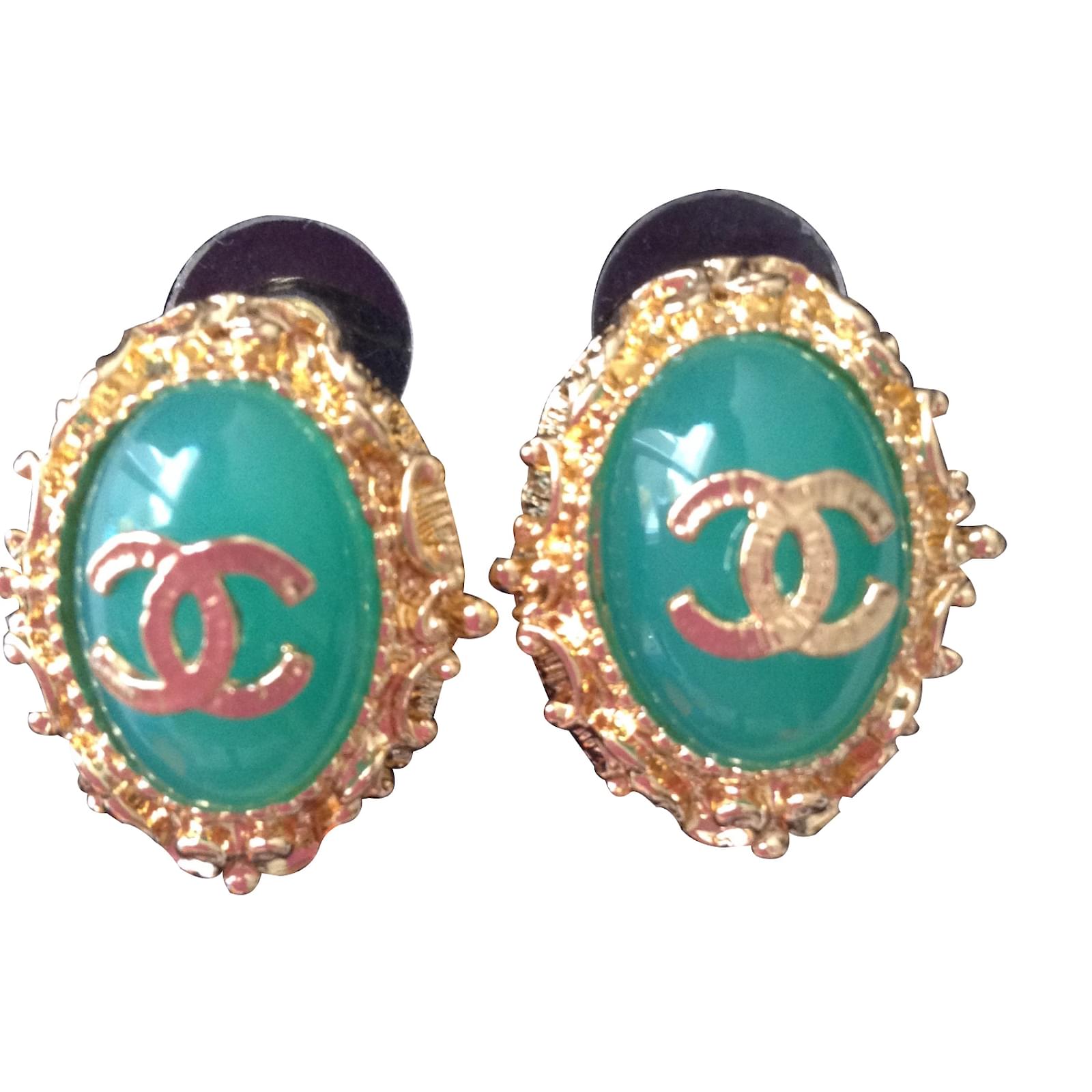 Chanel Earrings Green ref.13752 Joli Closet