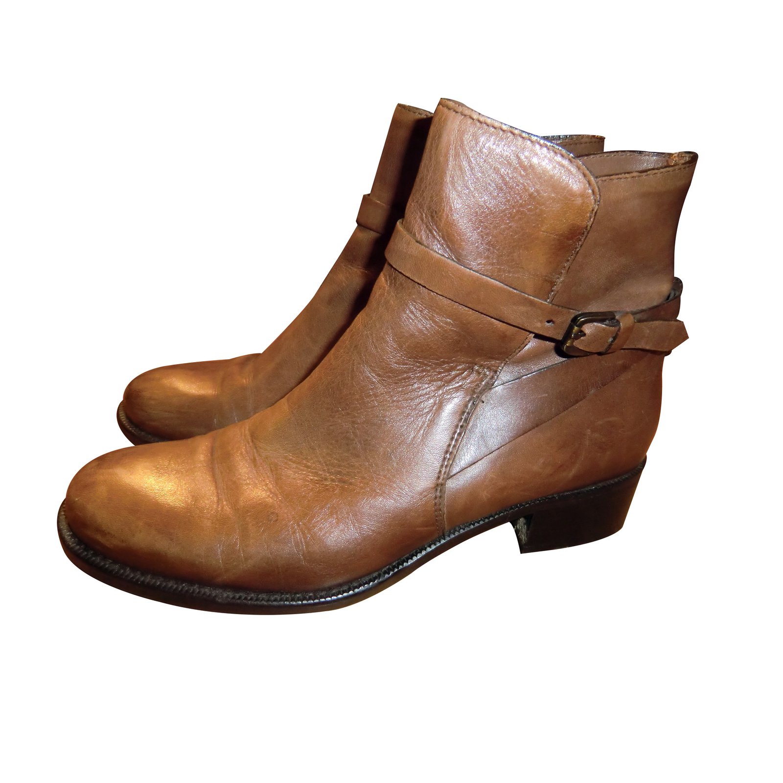 Vero Cuoio Ankle Boots Caramel Leather ref.13755 - Joli Closet