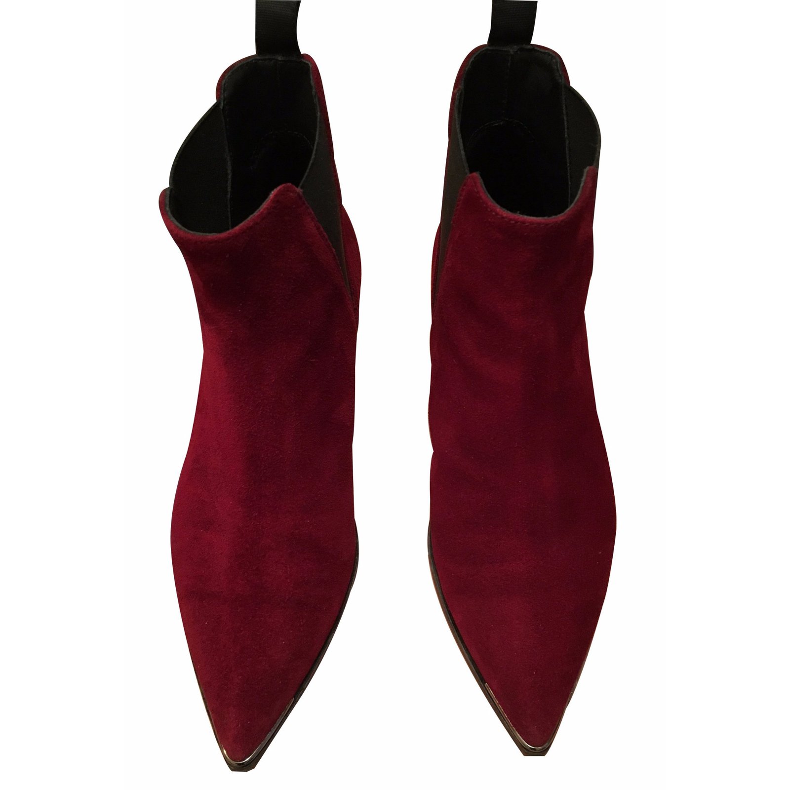 dark red suede boots
