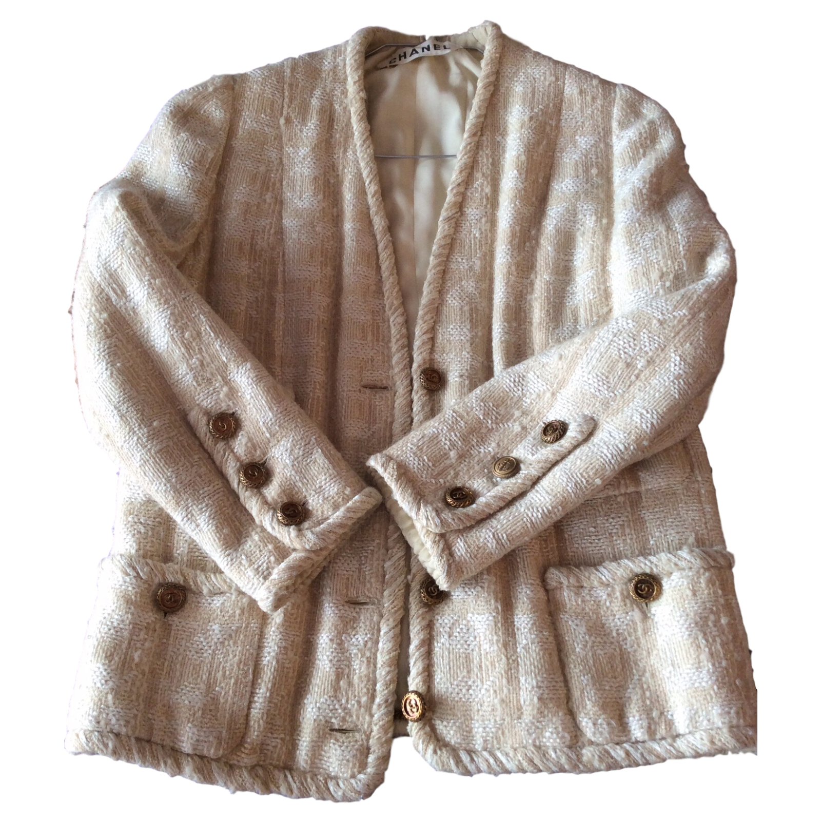 Chanel Jackets Beige Wool ref.15018 - Joli Closet