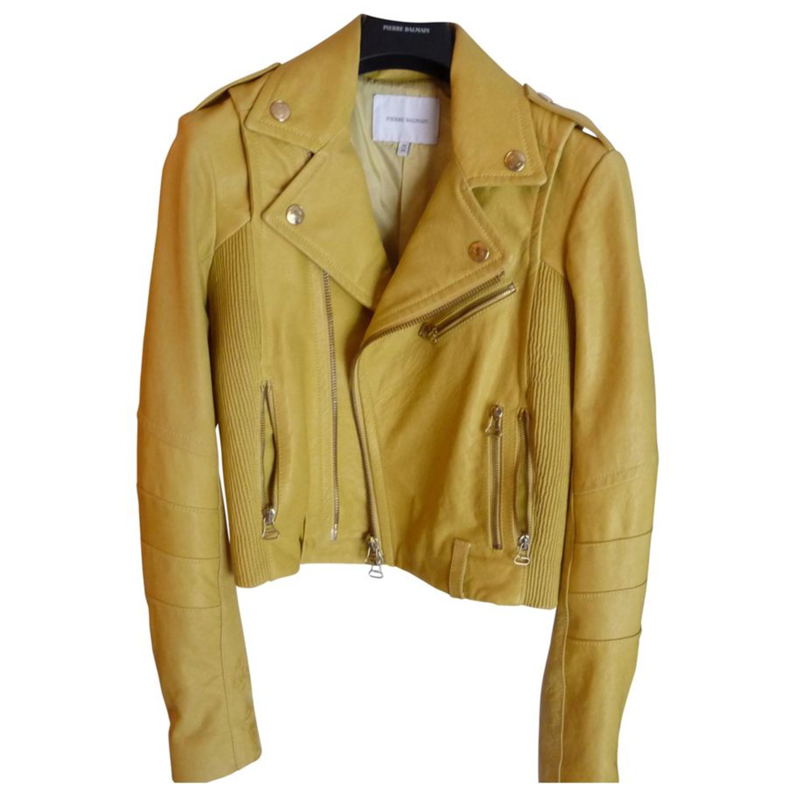 Pierre Balmain Jackets Yellow Leather ref.16176 - Joli Closet