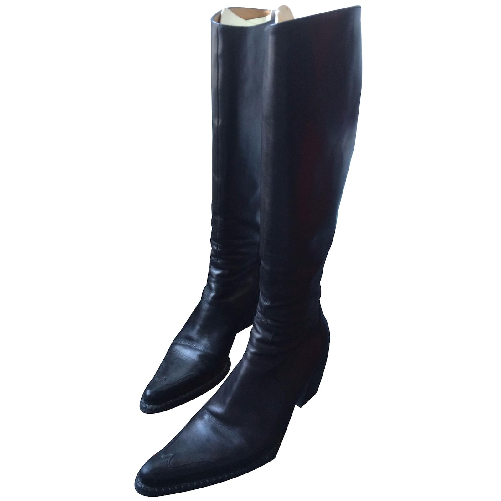 Free Lance Boots Black Leather ref.16329 - Joli Closet