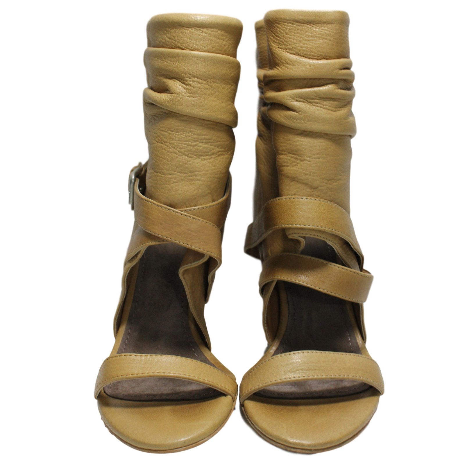 zara beige leather boots