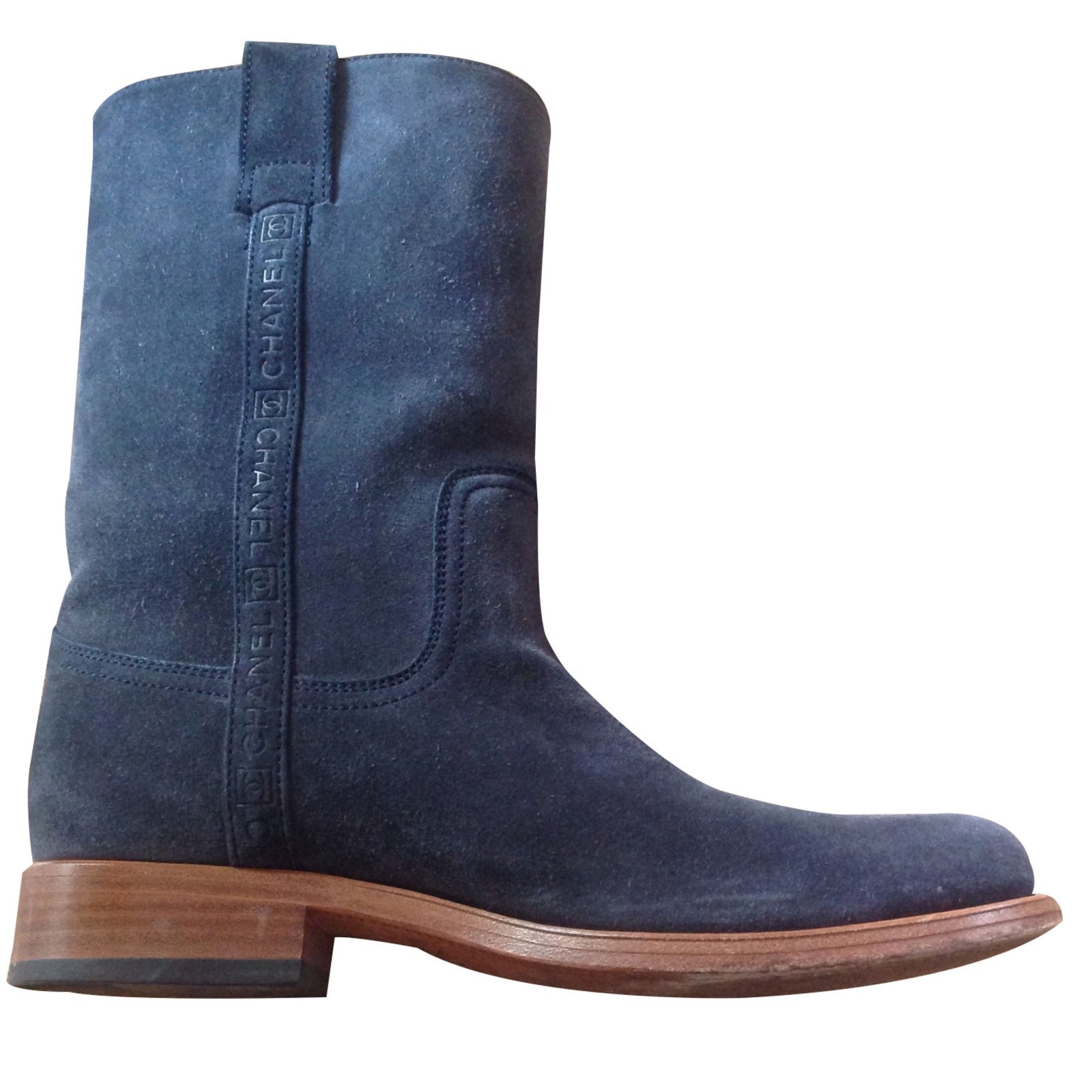 blue suede boot
