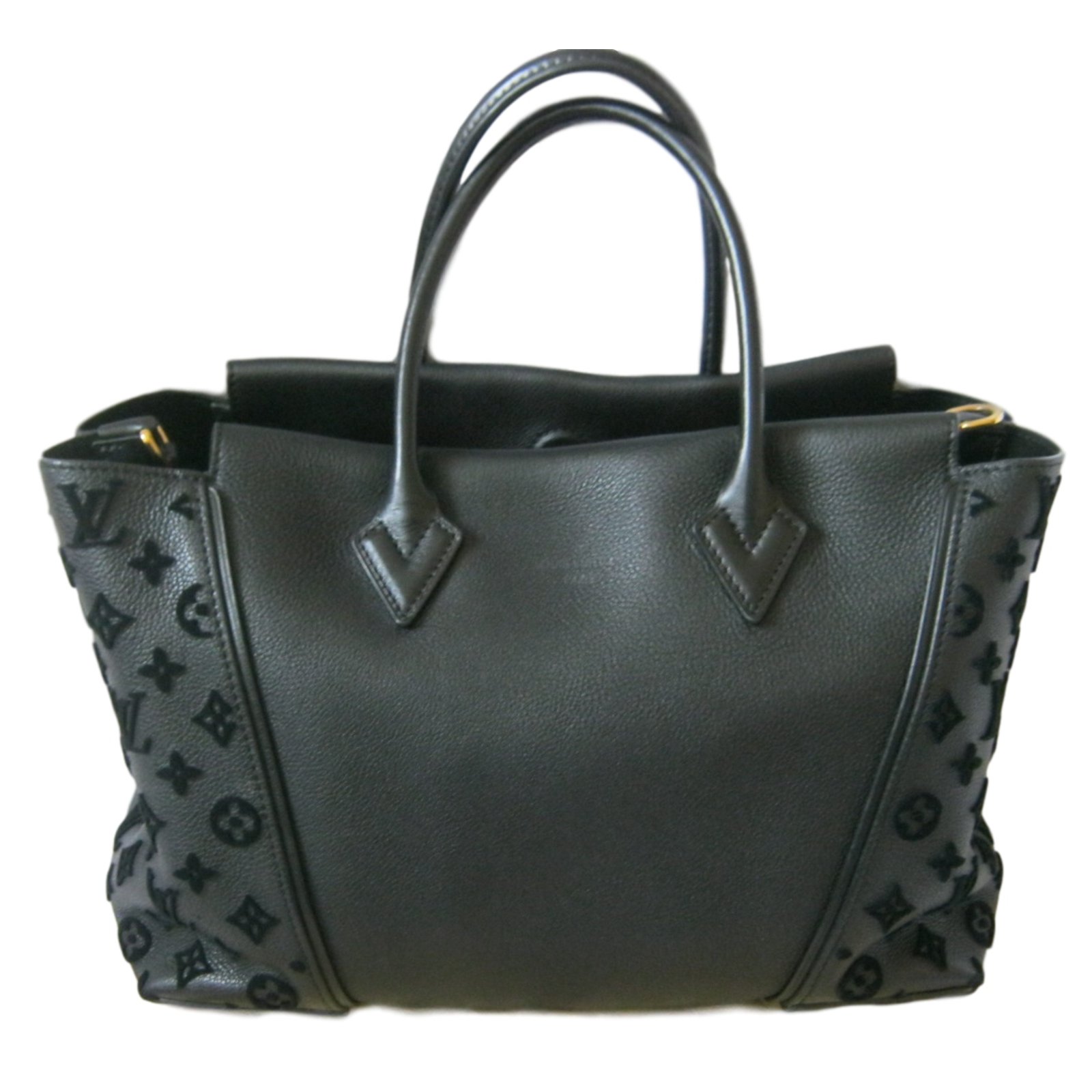 Louis Vuitton W Tote PM Black Leather ref.17411 - Joli Closet