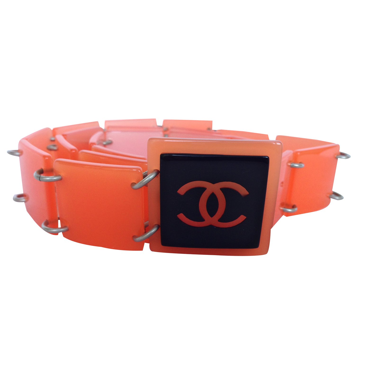 Chanel resin belt Vintage Orange Plastic ref.17451 - Joli Closet