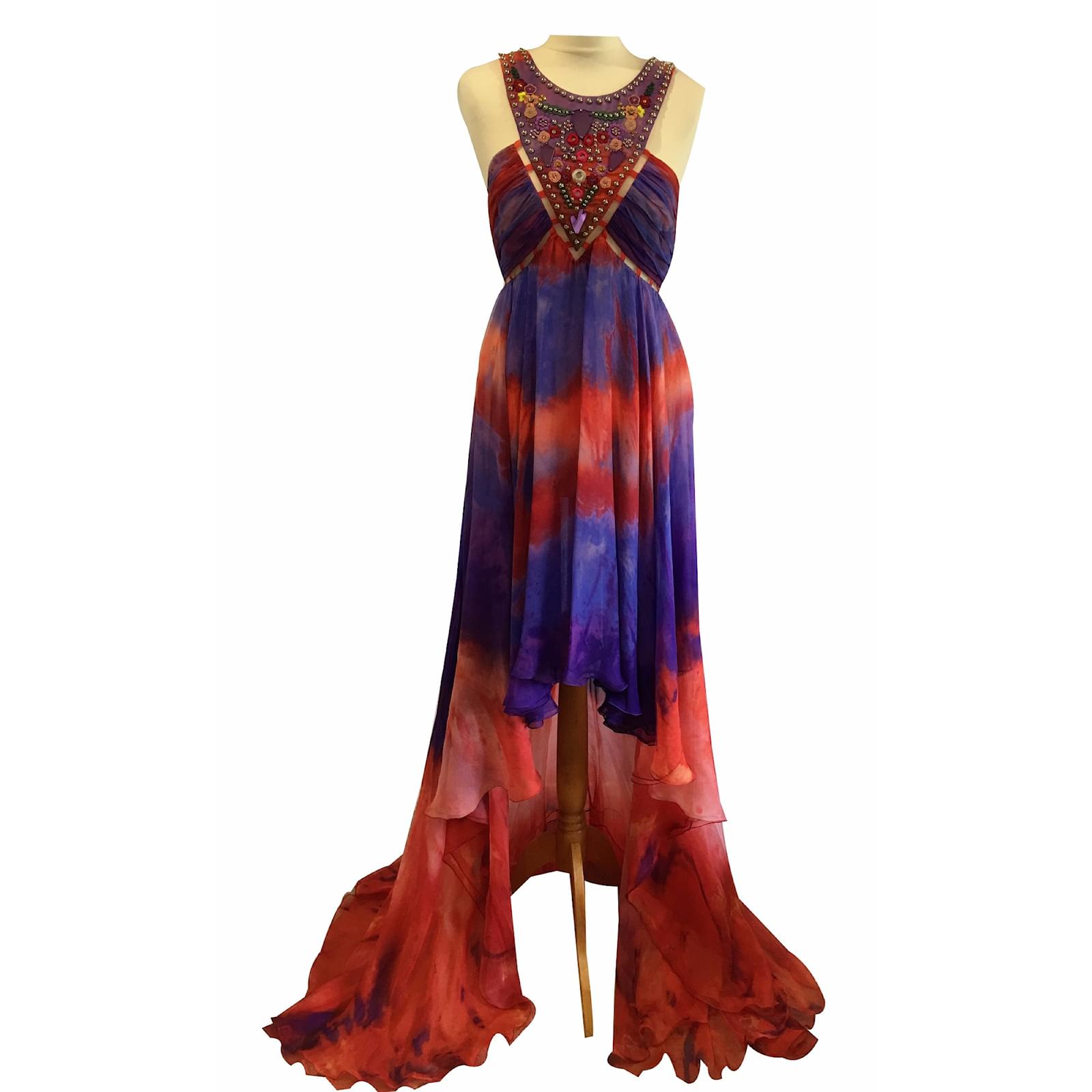 strapless open back dress Rare Fall 2001 Thierry Mugler Runway Purple Silk Crepe Dress w the Mos –  Shrimpton Couture main image 0