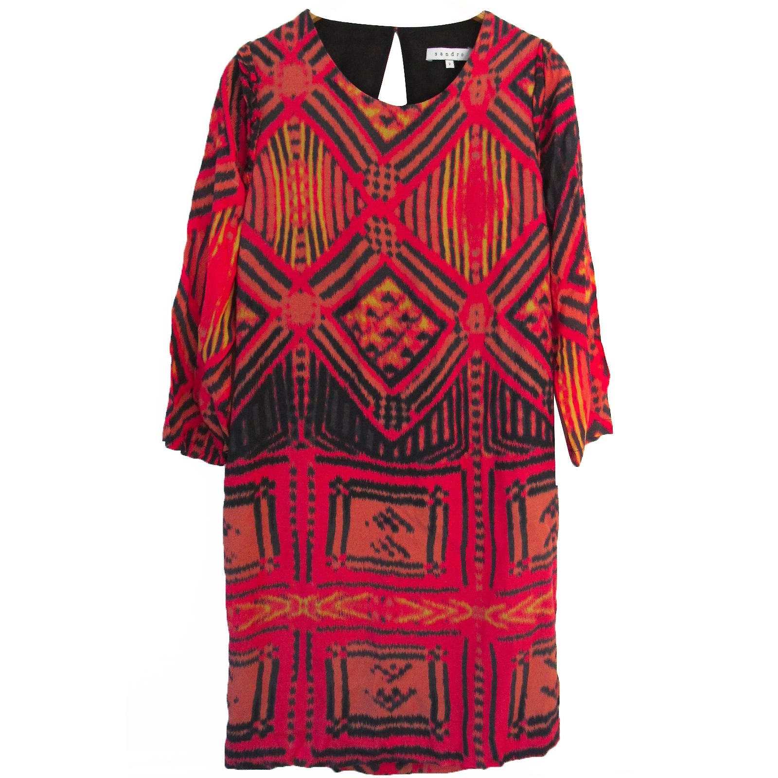 Robe Sandro Multicolore Palmiers - 100% Polyester, Taille 3 (40fr), Neuve