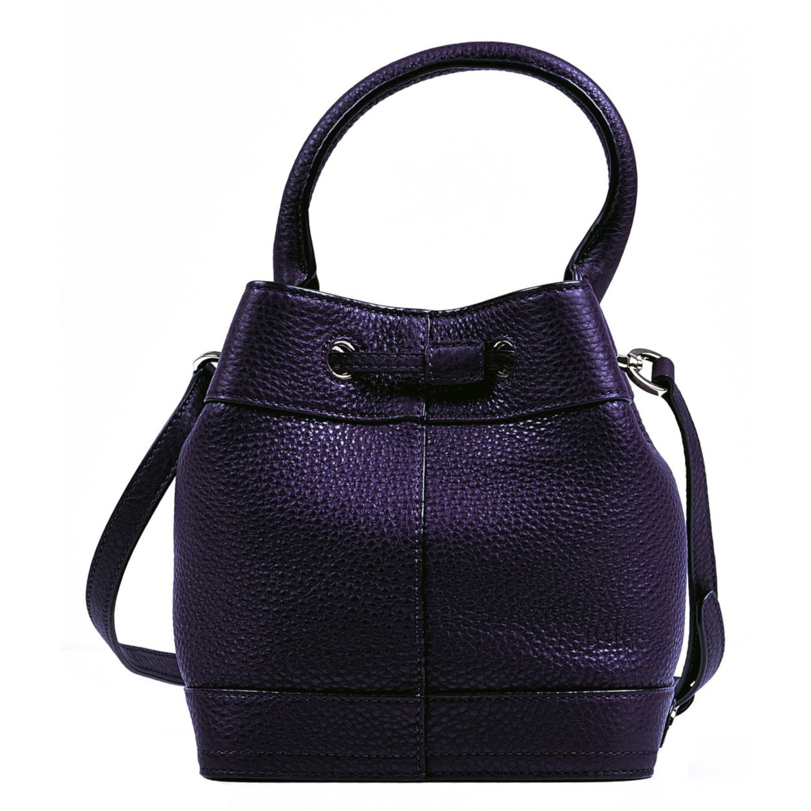 Tory Burch Robinson mini pebbled bucket bag Purple Leather ref.18037 - Joli  Closet