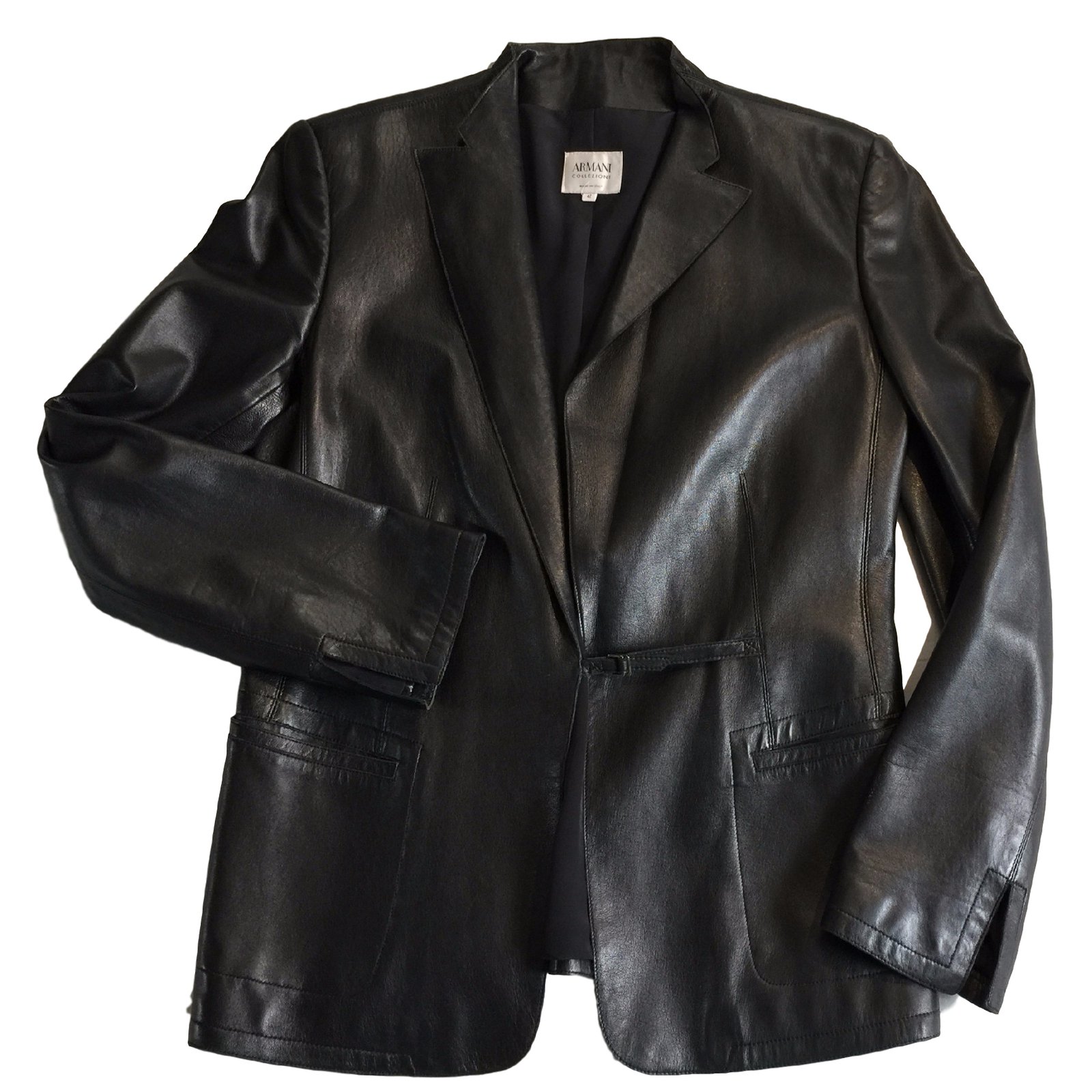 Armani Jacket Black Leather ref.18066 - Joli Closet