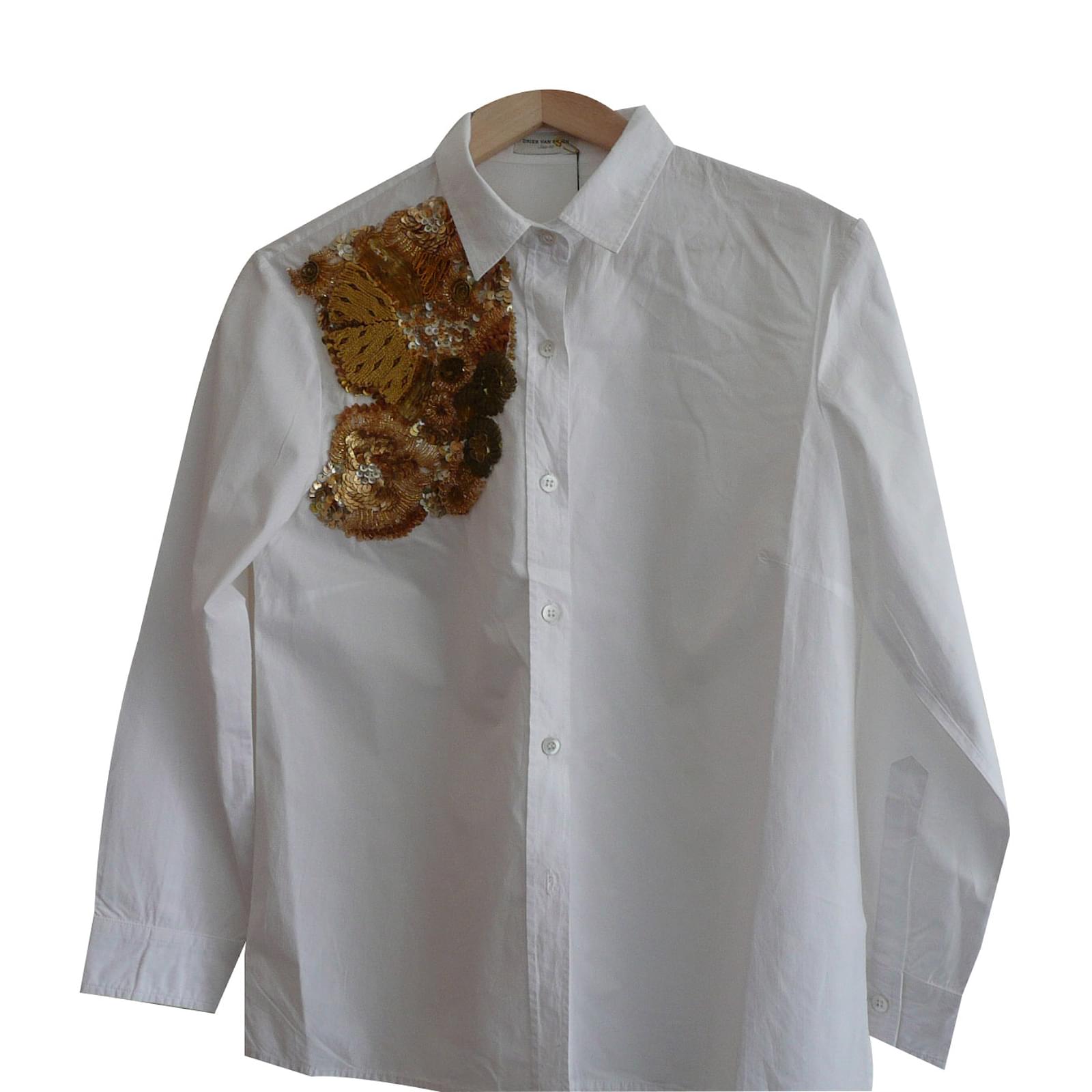 Dries Van Noten Embellished shirt White Cotton ref.18088 - Joli Closet