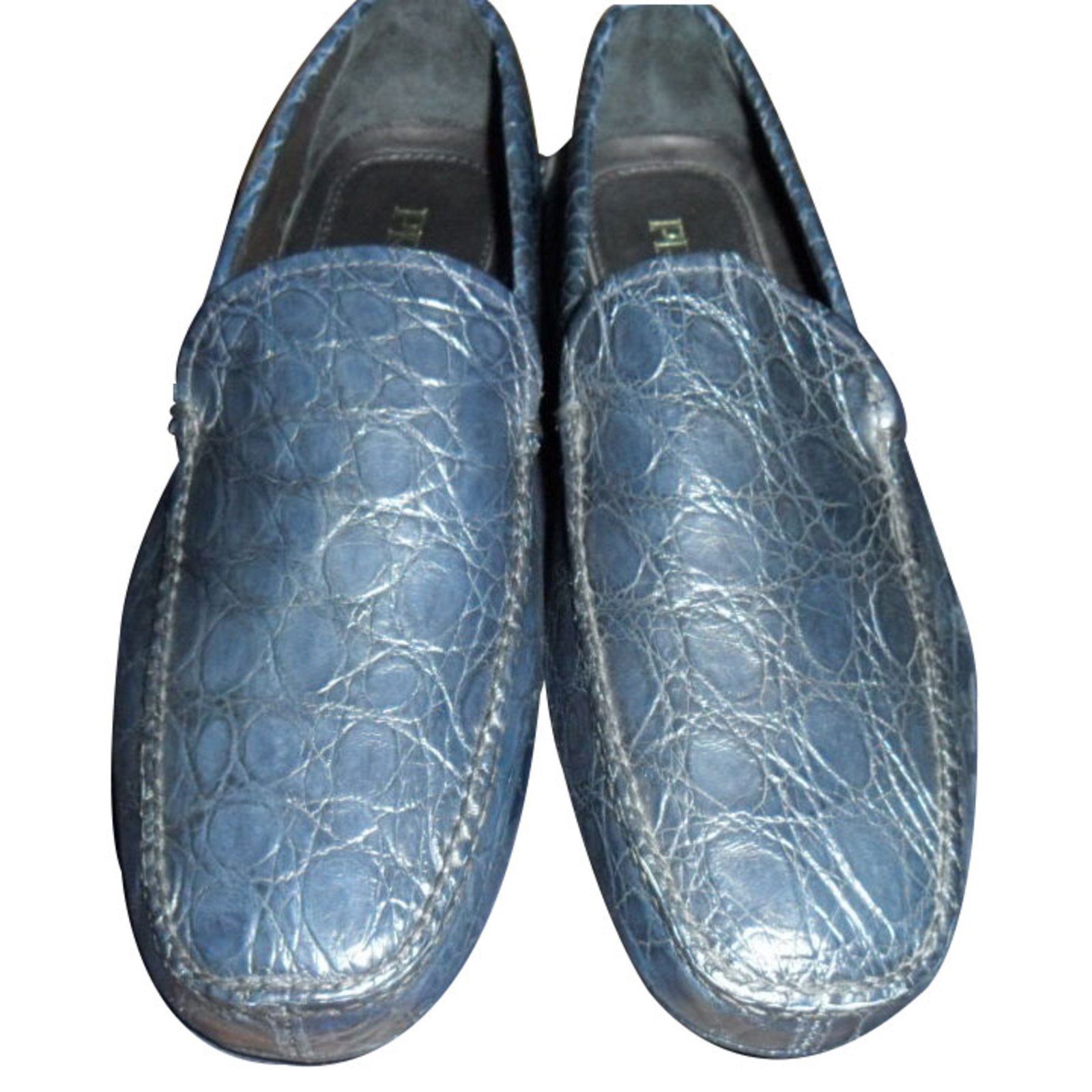 prada blue loafers
