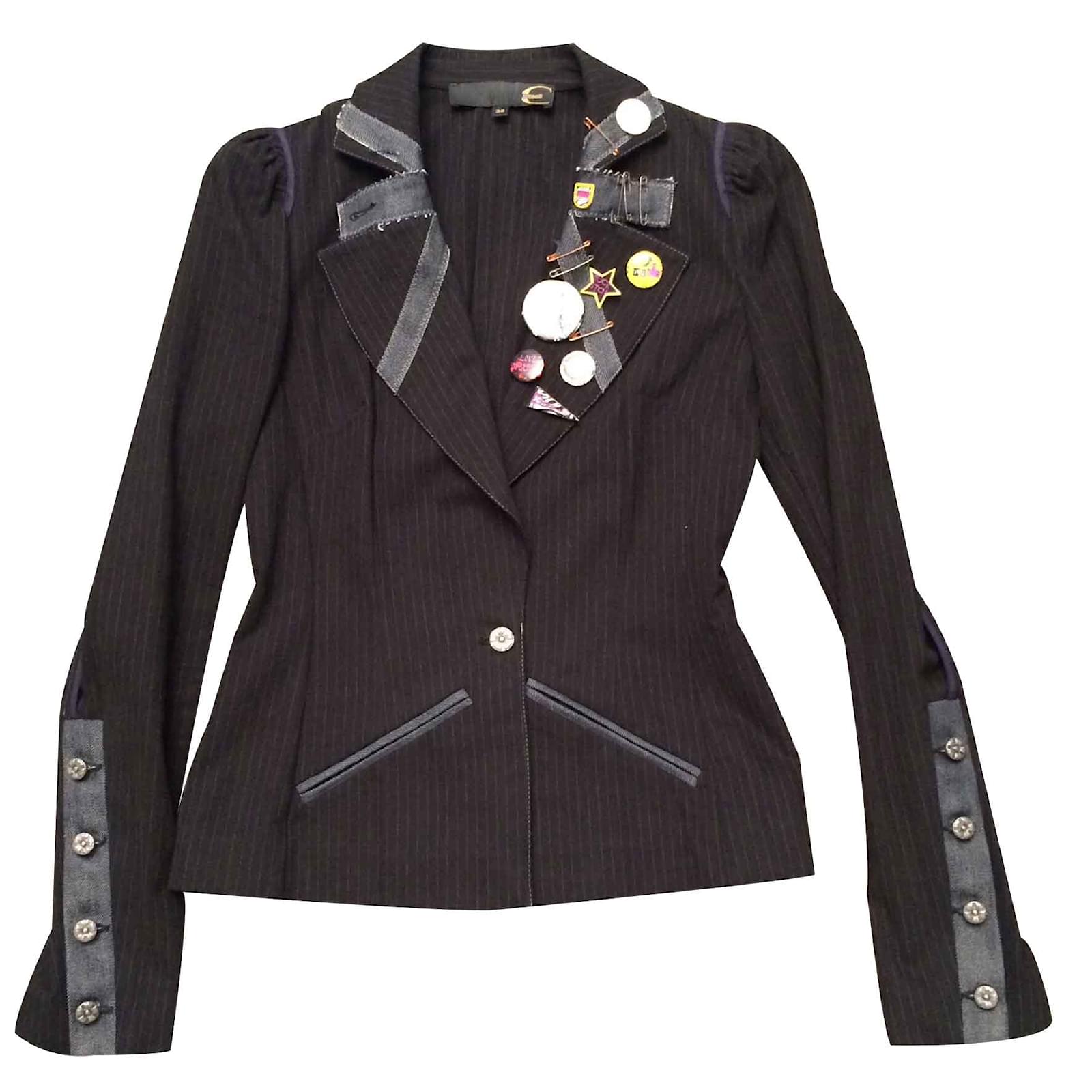 Just Cavalli Jacket Blue Cotton ref 