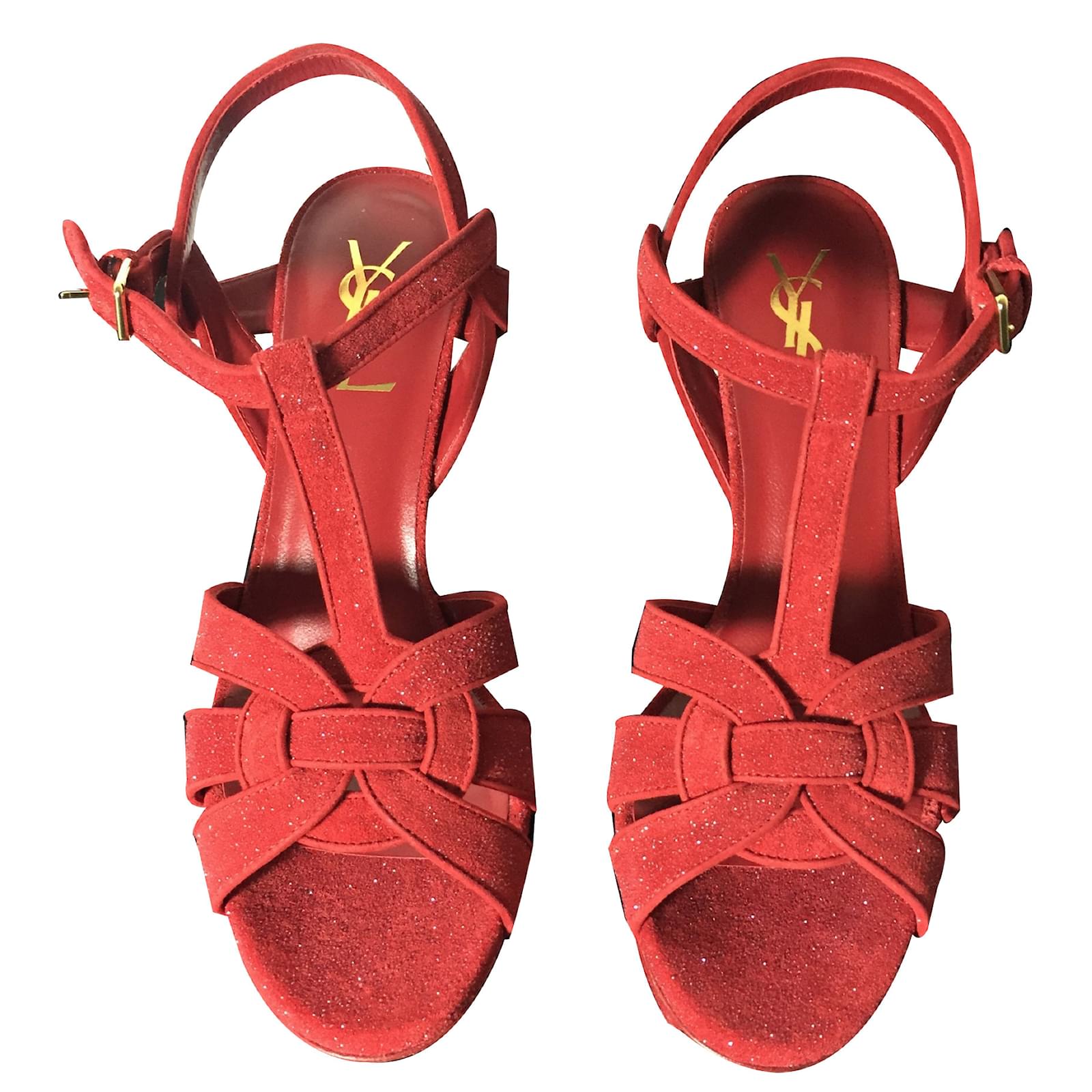 saint laurent red sandals