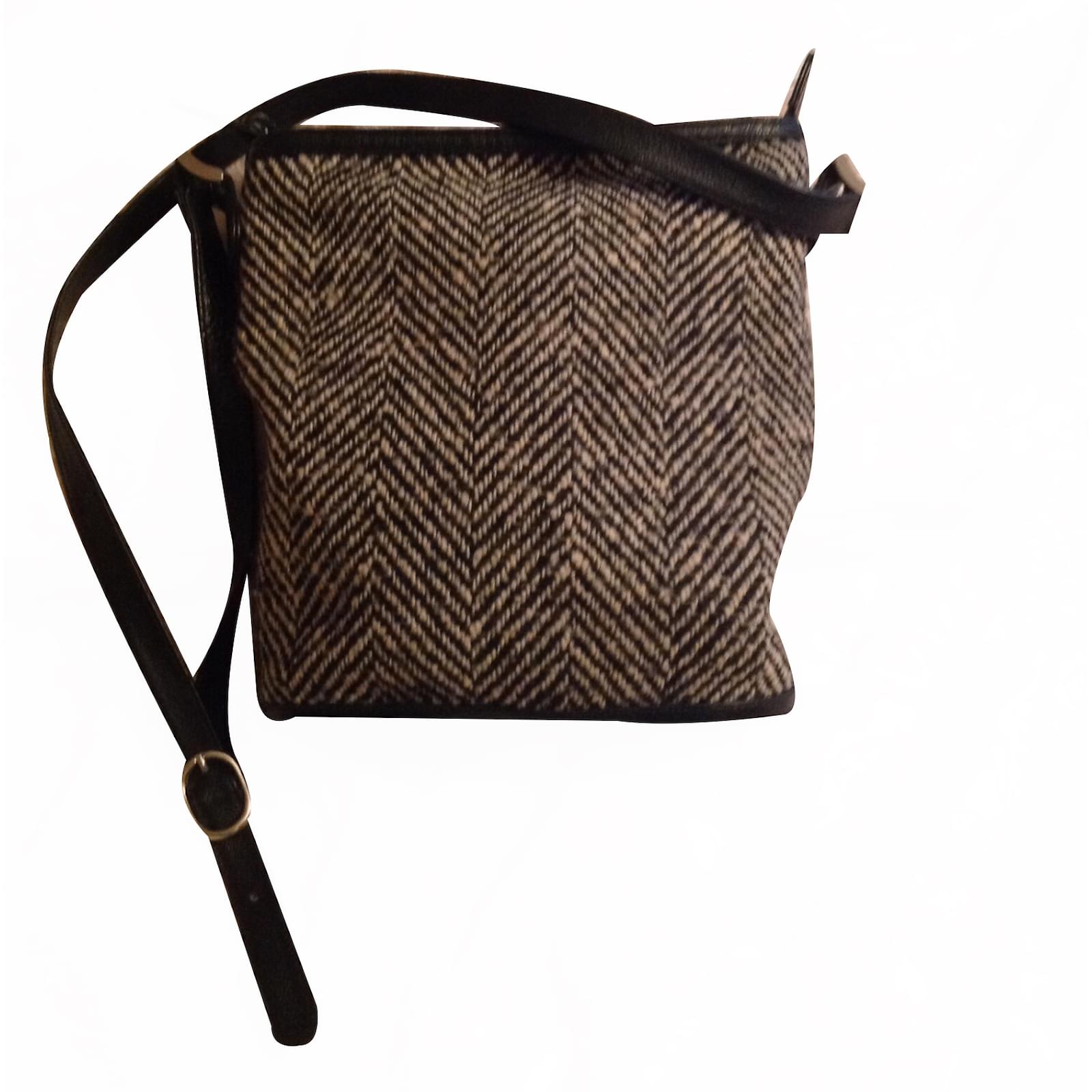 Rochas Handbag Handbags Tweed Black Ref 20591 Joli Closet Rochas Handbag Handbags Tweed Black Ref 20591