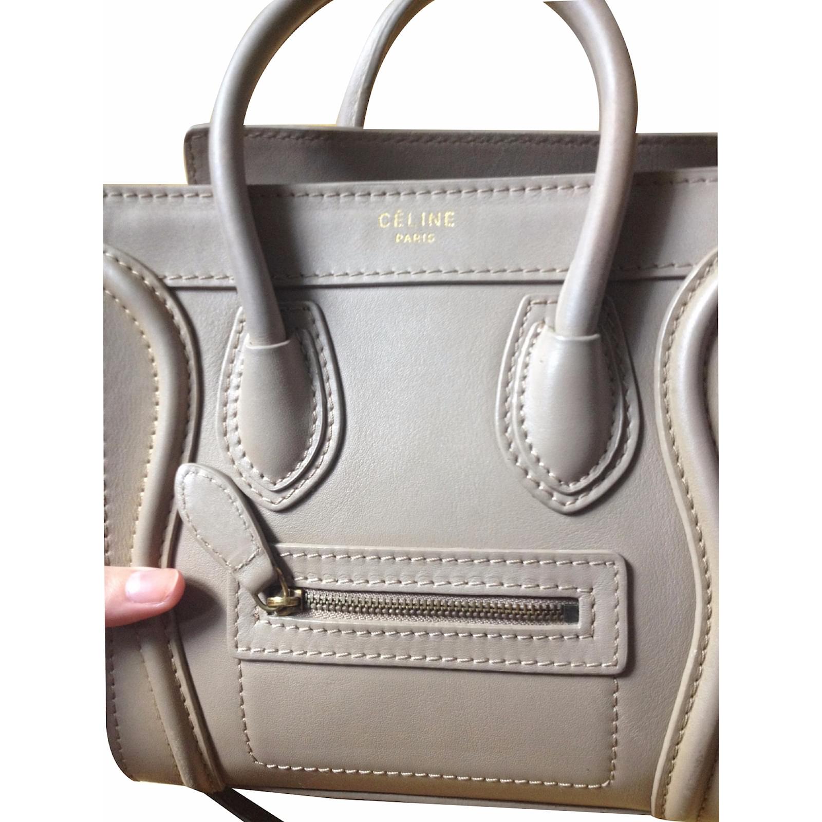 Céline Nano Luggage Beige Leather ref.20821 - Joli Closet